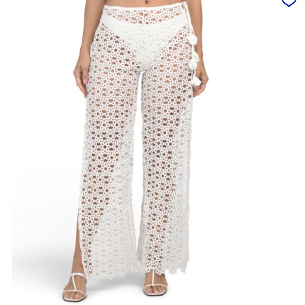 White Crochet Beach Pants